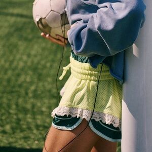 NEW FP Movement by Free People Lime yellow Athletic Shorts Tip Off Shorts L